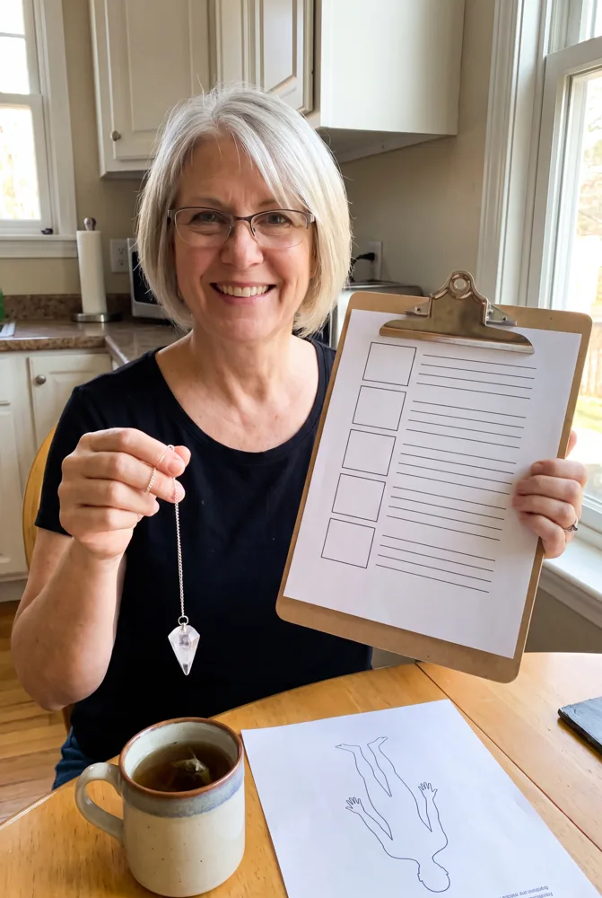 Practitioner with the clipboard question sheet